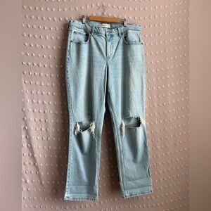 Abercrombie &‎ Fitch Curve Love 90’s Straight Mid Rise Sz 32 Light Wash